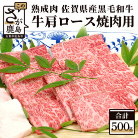 【ふるさと納税】熟成肉 佐賀県産 黒毛和牛 牛肩 ロース 焼肉用 500g 和牛 肉 佐賀 牛肉 佐賀県 鹿島市 冷凍 送料無料 E-49