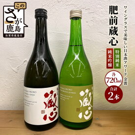 【ふるさと納税】鹿島の酒『肥前蔵心』 純米吟醸・特別純米セット 720ml×2本 純米吟醸 特別純米酒 セット 詰め合わせ 飲み比べ お酒 酒 日本酒 2種類 アルコール 佐賀県 鹿島市 ギフト 贈り物 贈答用 送料無料 B-128