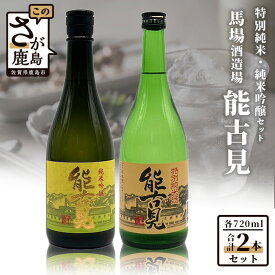 【ふるさと納税】鹿島の酒『能古見』純米吟醸・特別純米 セット 詰め合わせ 飲み比べ 純米吟醸 特別純米 720m×2本 日本酒 能古見 お酒 酒 アルコール 九州 佐賀県 鹿島市 馬場酒造場 送料無料 ギフト 手土産 B-193