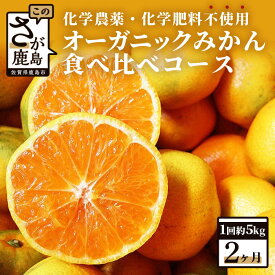 【ふるさと納税】【先行受付】オーガニック みかん 食べ比べ コース 2回 定期便 (毎月1回 約5kg 2ヶ月) | ふるさと納税 みかん 定期便 ミカン 蜜柑 果物 フルーツ 国産 有機栽培 ふるさと 人気 おすすめ 九州 佐賀県 鹿島市 送料無料 【11月と12月に月1回（計2回）】 D-78