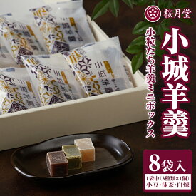 【ふるさと納税】 小城羊羹 こつぶたちようかん ボックス 8袋入り（3味×各1個）桜月堂 小分け ようかん ギフト 父の日 母の日 敬老の日 煉羊羹 羊かん 一口サイズ ミニサイズ スポーツ お茶 和菓子 詰め合わせ ねり 贈答用 スイーツ 桜月堂 送料無料 【A055-001】