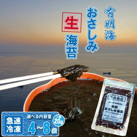 【ふるさと納税】氷結 有明海産 「 おさしみ 生海苔 」（20g）×（4〜8袋）選べる 乃市商店 のり 希少 佐賀 漁師めし送料無料 【A075-031】