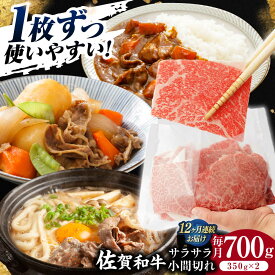 【ふるさと納税】【12回定期便】佐賀和牛 サラサラ小間切れ（切落し）350g×2P 佐賀県産 黒毛和牛 牛肉 牛 佐賀県嬉野市/一ノ瀬畜産 [NAC118]