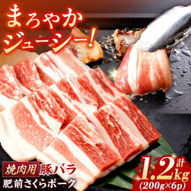 【ふるさと納税】肥前さくらポーク バラ肉 焼肉用 計1.2kg【一ノ瀬畜産】[NAC502]