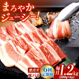【ふるさと納税】【6回定期便】肥前さくらポーク バラ肉 焼肉用 総計7.2kg【一ノ瀬畜産】[NAC605]