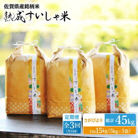 【ふるさと納税】【全3回定期便】 令和5年産 佐賀県産 さがびより15kg 佐賀県産 米 こめ 精米 熟成 佐賀県嬉野市/一粒 [NAO045]