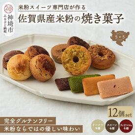 【ふるさと納税】米粉スイーツ専門店の焼き菓子12個セット（ドーナツ / スコーン / フィナンシェ）【グルテンフリー 保存料不使用 贈り物 お歳暮 お中元 お祝】(H053278)