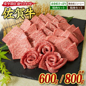 【ふるさと納税】佐賀牛 希少部位 焼肉盛り合わせ【赤身系さっぱり / 脂身系ジューシー / 600g / 800g】