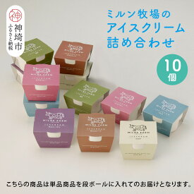【ふるさと納税】佐賀脊振高原ミルン牧場のアイスクリーム10個セット【手作り 濃厚 生乳 ミルク バニラ 抹茶 チョコ ストロベリー ラムレーズン】(H102122)