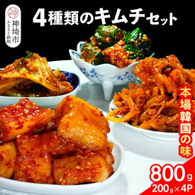 【ふるさと納税】【一子相伝】秘伝の4種類のキムチ 200g×4パック【本場の味 秘伝の味 焼肉 おつまみ 韓国 ピリ辛】(H104174)
