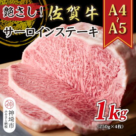 【ふるさと納税】艶さし！【A4～A5】佐賀牛サーロインステーキ 1kg(250g×4枚)【肉 牛肉 ブランド牛 黒毛和牛 ステーキ肉 ふるさと納税】(H112106)