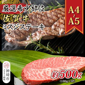 【ふるさと納税】【厳選希少部位】【A4～A5】佐賀牛ミスジステーキ 約500g(100g×5P) │ 肉 牛肉 ブランド牛 黒毛和牛 ステーキ肉 国産 BBQ バーベキュー 高級 厳選 やわらかい ギフト 取り寄せ グルメ 送料無料 (H112120)