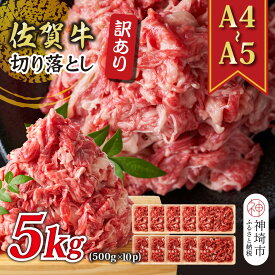 【ふるさと納税】訳あり！【A4～A5】佐賀牛切り落とし 5kg(500g×10P)【肉 牛肉 ブランド牛 黒毛和牛 ふるさと納税】(H112284)