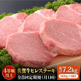 【ふるさと納税】【全8回定期便】佐賀牛ヒレステーキ180g×5枚 総計7.2kg 石丸食肉産業株式会社/吉野ヶ里町 [FBX021]