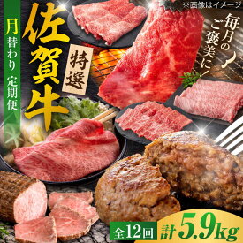 【ふるさと納税】【全12回定期便】＜30万コース＞特選佐賀牛 月替わりバラエティパック 計5.9kg 株式会社弥川/吉野ヶ里町[FCV005]