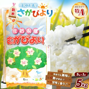 【ふるさと納税】【令和7年産新米】さがびより 5kg【特A米 米 ブランド米 県産米 精米 ごはん おにぎり お弁当 ふっくら もっちり】K018030