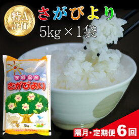 【ふるさと納税】【隔月6回】令和5年産 さがびより 5kg【特A米 米 ブランド米 県産米 精米 ごはん おにぎり お弁当 ふっくら もっちり】 E-R018320