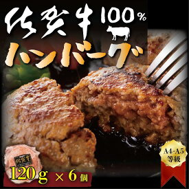 【ふるさと納税】佐賀牛100%ハンバーグステーキ　120g×6個（FM019）