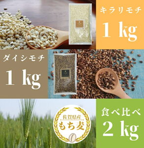 【ふるさと納税】 佐賀県産『もち麦』食べ比べ！キラリモチ1kg、ダイシモチ1kg（CI201）