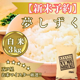 【ふるさと納税】令和7年産【（新米）10月以降発送】夢しずく白米3kg【五つ星お米マイスター厳選！】（CIB80）