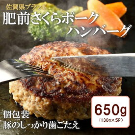 【ふるさと納税】肥前さくらポークハンバーグ 130gx5個入（BN130）