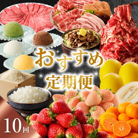 【ふるさと納税】おすすめ定期便（10回）／ 頒布会 いちご 苺 フルーツ 淡雪 ハンバーグ 鯛めし 鯛 真鯛 メロン キンショウメロン みかん ハウスみかん 米 こしひかり 新米 ジェラート アイスクリーム すき焼き 豚肉 佐賀牛 からあげ ＼レビューキャンペーン実施中／
