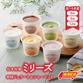 【ふるさと納税】【数量選べる】松本牧場ミリーズ 6個 or 9個 or 12個 〜本格ジェラート＆シャーベット ／ ジェラート シャーベット アイスクリーム スイーツ デザート いちご ミルク 抹茶 バニラ チョコ みかん 食べ比べ 佐賀県 玄海町