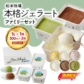 【ふるさと納税】【お好みのフレーバー選べます！】松本牧場 本格ジェラートファミリーセット 計2L（1L×1個、500ml×2個）／ ジェラート シャーベット アイスクリーム アイス 2L スイーツ デザート いちご ミルク 抹茶 佐賀県 玄海町 冷凍 ＼レビューキャンペーン実施中／