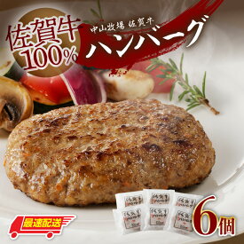 【ふるさと納税】中山牧場 佐賀牛ハンバーグ（6個入り）／ 130g×6個 佐賀牛 ハンバーグ 味付き 黒毛和牛 牛肉 肉 弁当 おかず 惣菜 簡単 調理 お手軽 時短 焼くだけ 小分け 国産 佐賀県 玄海町 冷凍 ＼レビューキャンペーン実施中／