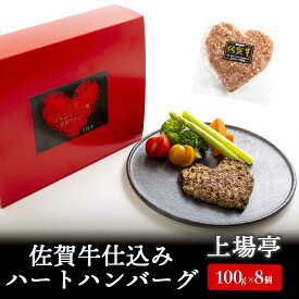 【ふるさと納税】佐賀牛仕込みハートハンバーグ（8個入り）／ 100g×8個 佐賀牛 ハンバーグ 味付き 黒毛和牛 牛肉 豚肉 肉 弁当 おかず 惣菜 簡単 調理 お手軽 時短 焼くだけ 小分け 贈り物 ギフト 国産 佐賀県 玄海町 冷凍 ＼レビューキャンペーン実施中／