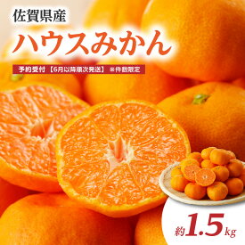 【ふるさと納税】【2026年6月以降順次発送】佐賀県産ハウスみかん 約1.5kg ／ 家庭用 ハウスみかん 温室みかん みかん 蜜柑 柑橘 果物 フルーツ 甘い 旬 果実 農産物 国産 数量限定 期間限定 先行予約 予約受付 佐賀県 玄海町 ＼レビューキャンペーン実施中／