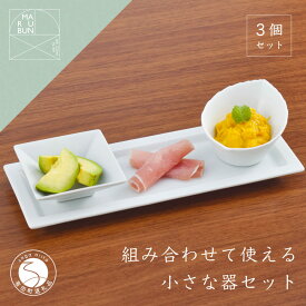 【ふるさと納税】有田焼 組み合わせで使える器 白磁 3点セット【まるぶん】食器 器 うつわ 磁器 陶磁器 3点 セット 皿 長角皿 プレート 小付 鉢 小鉢 薬味皿 シンプル 白 ホワイト 食洗機対応 A18-253