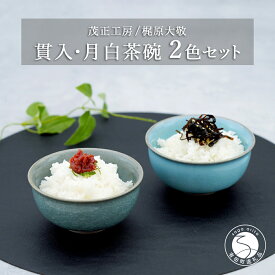 【ふるさと納税】有田焼 貫入月白茶碗 2色セット【梶原大敬 茂正工房】器 うつわ 食器 和食器 ちゃわん ご飯 ごはん お茶碗 ペア セット 2個 食器セット 青磁 貫入 月白 ブルー 作家 手仕事 ろくろ シンプル 電子レンジ対応 A35-310