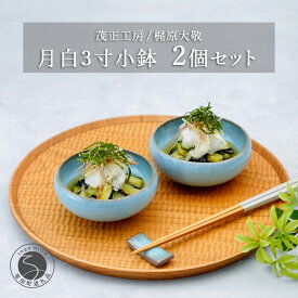 【ふるさと納税】有田焼 月白 3寸小鉢 2個セット 【 茂正工房 】 梶原大敬 陶器 小鉢 和食器 青磁 手作り 作家もの A20-600