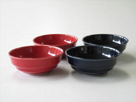 【ふるさと納税】有田焼 赤釉&墨ルリ 波紋鉢 小 4個セット ARITA PORCELAIN LAB【アリタポーセリンラボ】小鉢 マルチボウル スープ皿 モダン シンプル 赤 ネイビー 35000円 3.5万円 A35-619