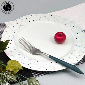 【ふるさと納税】有田焼 一峰窯 リム プレート皿 ペア 2枚セット ビーズ柄【白峰堂】食器 器 うつわ 手描き カラフル A35-300