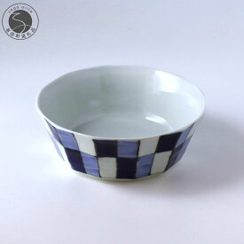 【ふるさと納税】有田焼 面取鉢 市松紋様 白峰堂 皿 食器 A24-37