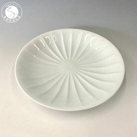 【ふるさと納税】有田焼 白磁稜線皿（大）【中仙窯・中尾純作】食器 器 うつわ 皿 メインディッシュ 白磁 伝統工芸 作家 シンプル A75-59