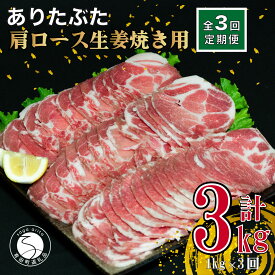 【ふるさと納税】【3回定期便 総計3kg】ありたぶた 肩ロース 生姜焼き用 約1kg (200g×5パック) 3回 定期便 小分け 真空パック 豚肉 N30-29