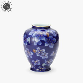 【ふるさと納税】有田焼 呉須ブドー 8号 花生【深川製磁】花瓶 花器 壺 インテリア 伝統工芸 縁起柄 A120-29