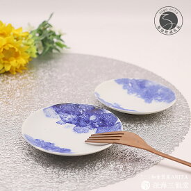 【ふるさと納税】有田焼 BLUE ESPUMA / 丸小皿 2枚（深海三龍堂）A15-327