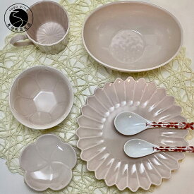 【ふるさと納税】【アウトレット】有田焼 薄桜釉 7点 セット【 幸楽窯 / YUIKA Lab 】アウトレット 訳あり 食器 器 うつわ 楕円ボウル コップ 小鉢 皿 豆皿 スプーン A25-551