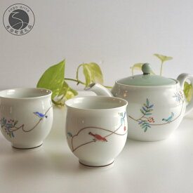 【ふるさと納税】香蘭社 小鳥の詩・茶の間揃 有田焼 食器 うつわ 器 お湯飲み 急須 茶器 AA40-270