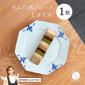 【ふるさと納税】【田中里奈さんおすすめ！】有田焼 リム八角プレートLサイズ 1枚【皓洋窯】食器 器 うつわ 染付 青 八角 和食 ワンプレート トンバイ塀 サブレ おうち カフェ A15-292