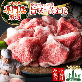 【ふるさと納税】 佐賀牛 小分け 切り落とし 1kg ( 200g 5パック ) 【肉の三栄】[HAA079] / 牛肉 切り落とし 食品 精肉 セット 詰め合わせ 赤身 モモ ウデ バラ 切り落とし肉 冷凍 送料無料 国産 ブランド牛 佐賀県 江北町 25000 25000円