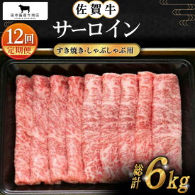 【ふるさと納税】【全12回定期便】佐賀牛 サーロイン スライス 500g【田中畜産牛肉店】 [HBH020]