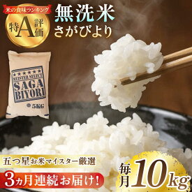 【ふるさと納税】【全3回定期便】令和5年産 さがびより 無洗米 10kg（5kg×2袋）【大塚米穀店】 [HBL047]