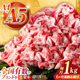 【ふるさと納税】【全6回定期便】佐賀牛 切り落とし 1kg（500g×2パック）【がばいフーズ】A5 A4[HCS033]