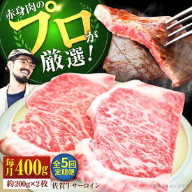 【ふるさと納税】【ステーキの王様】【全5回定期便】佐賀牛 サーロインステーキ 計400g（約200g×2枚）【佐賀セントラル牧場】サーロイン 佐賀牛 和牛 お肉 肉 牛肉 冷凍 ステーキ ステーキ肉 人気 おすすめ BBQ 佐賀県 白石町 白石 [IAH163]
