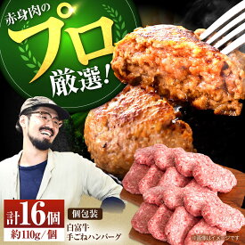 【ふるさと納税】【牧場直送】岩塩と牛肉のみで作った手ごねハンバーグ 110g×16個【佐賀セントラル牧場】牛肉 ハンバーグ 惣菜 おかず 冷凍 岩塩 人気 おすすめ 佐賀県 白石町 白石 [IAH043]